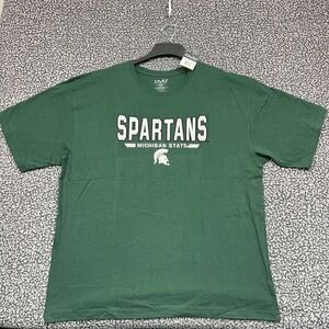 Michigan State Spartans Shirt Men XXL Green OVB Short Sleeve Cotton New 2XL